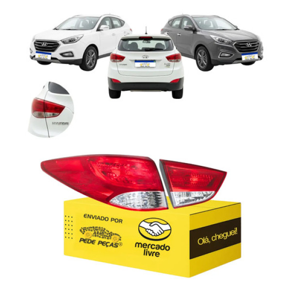 Kit Lanterna Canto E Tampa Ix35 2010 A 2022 Cristal Nova Le Esquerdo/motorista Vermelho