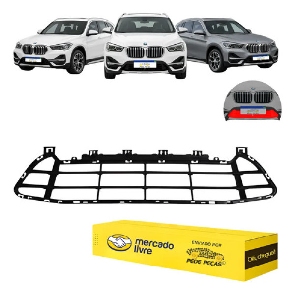 Grade Inferior Central Parachoque Bmw X1 2020 2021 2022 Nova Preto Fosco