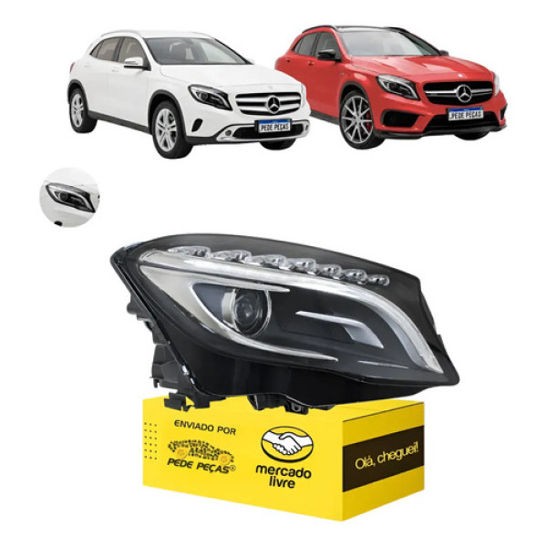Farol Bi-xenon Mercedes Gla200 Gla250 Gla45 Amg 2015 A 2017 Direito/passageiro