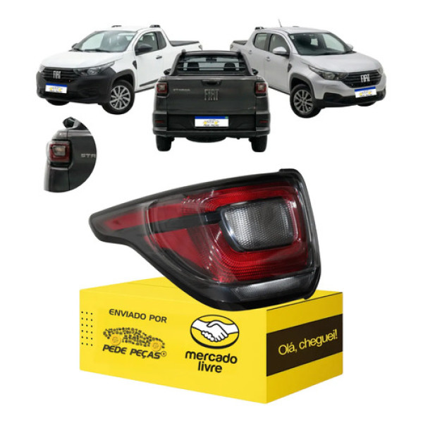 Lanterna Fiat Strada 2021 2022 2023 2024 2025 2026 L.e Esquerdo/motorista Cristal