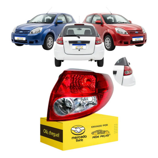 Lanterna Sinaleira Ford Ka 2008 2009 2010 A 2013 Ld Direito/passageiro Vermelho