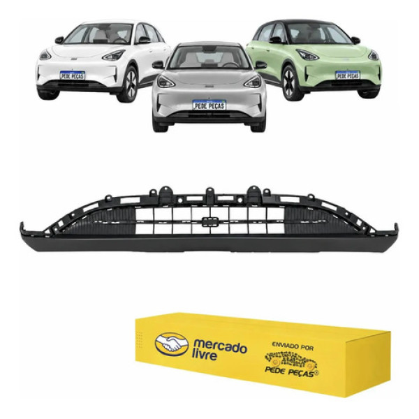 Spoiler Inferior Parachoque Dianteiro Geely Ex2 2025 A 2027 Preto