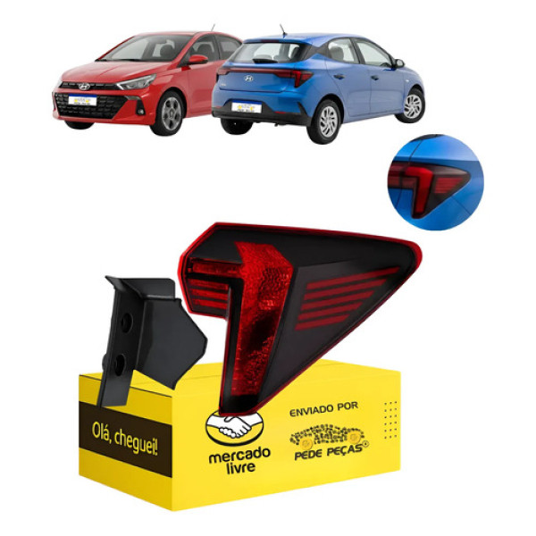 Lanterna Sinaleira Canto Hb20 Hatch 2023 24 25 2026 S/led Ld Direito/passageiro Vermelho