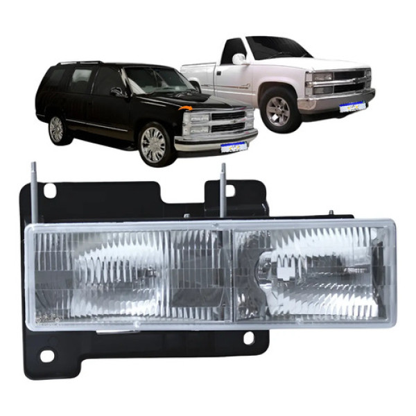 Farol Gm Silverado Foco Duplo 1993 94 95 96 97 98 A 2001