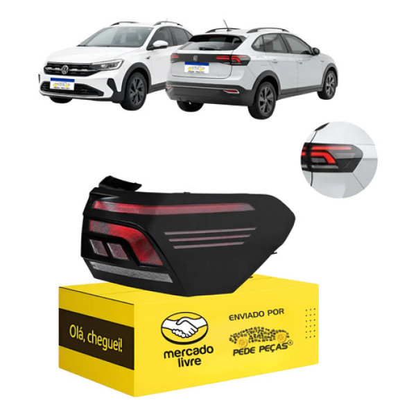 Lanterna Vw Nivus 2020 21 22 23 24 25 2026 C/led Nova Ld Direito/passageiro Fumê