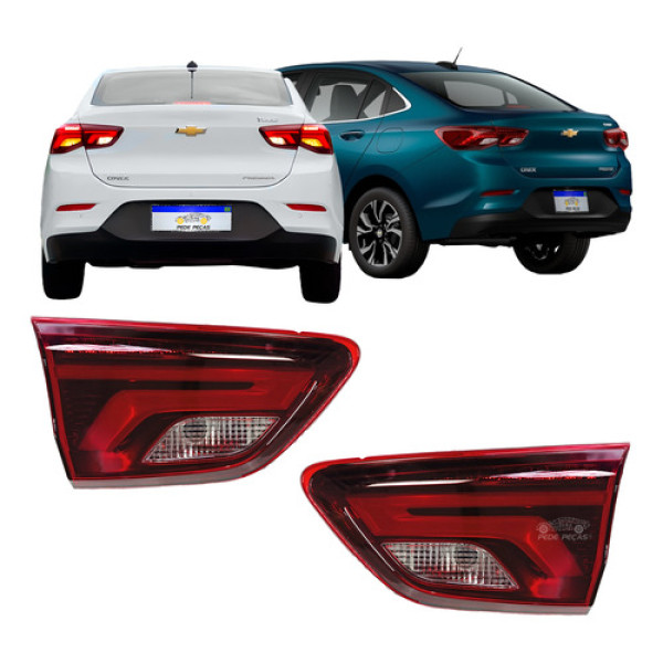 Par Lanterna Tampa Onix Sedan 2020 2021 2022 23 24 25 C/led Ambos Lados Vermelho