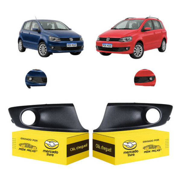 Par Moldura Farol Milha Fox Spacefox 2010 2011 2012 A 2014 Preto Ambos Lados