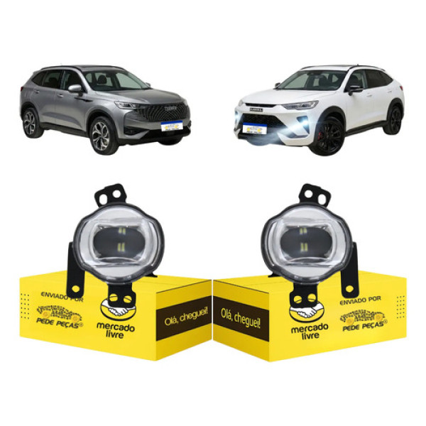 Par Farol Milha Cibie Auxiliar Haval H6 Gt 2023 24 2026 Led Prateado