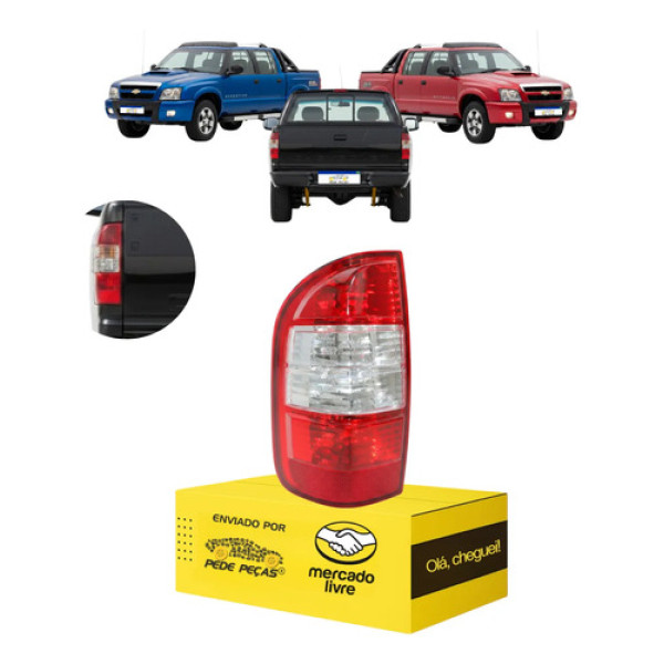 Lanterna Sinaleira Traseira Gm S10 2009 2010 2011 Cristal Le Esquerdo/motorista Vermelho Cristal