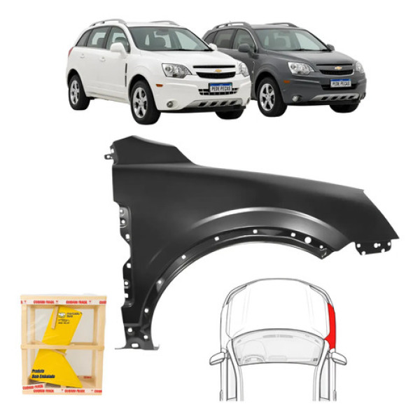 Paralama Chevrolet Captiva 2008 A 2017 Sport Novo Ld
