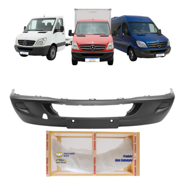 Parachoque Mercedes Sprinter 2012 13 14 15 2016 S/furo Milha Preto