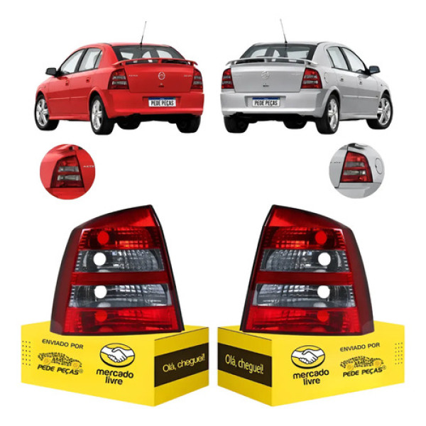 Par Lanterna Sinaleira Astra Hatch Fume 2003 2004 05 A 2011 Ambos Lados Fumê