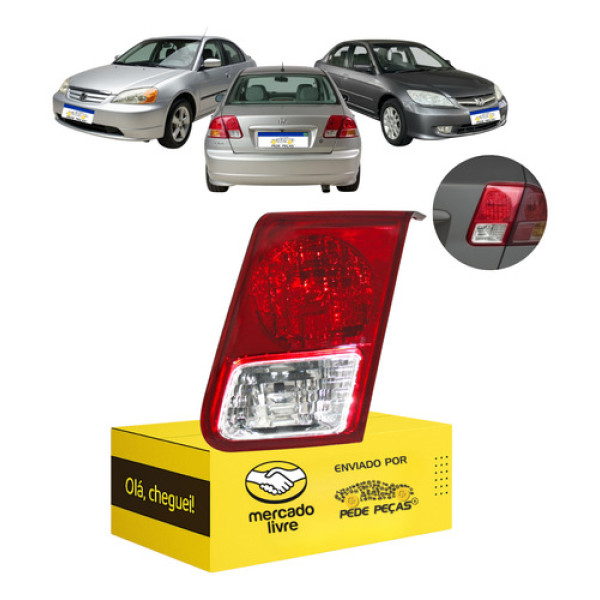 Lanterna Direita Civic 2001 2002 2003 2004 2005 2006 Tampa Direito/passageiro Vermelho