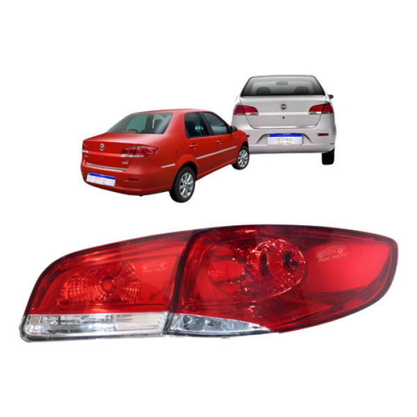 Par Lanterna Tampa + Canto Fiat Siena 2008 2009 A 2016 Ld Direito/passageiro Vermelho