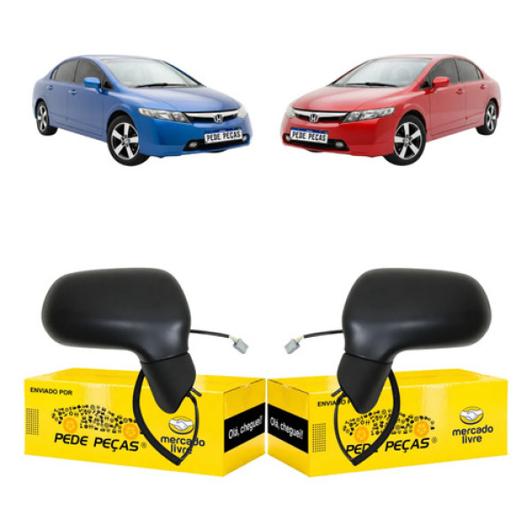 Par Retrovisor Honda Civic 2007 2008 2009 2010 2011 S/pisca