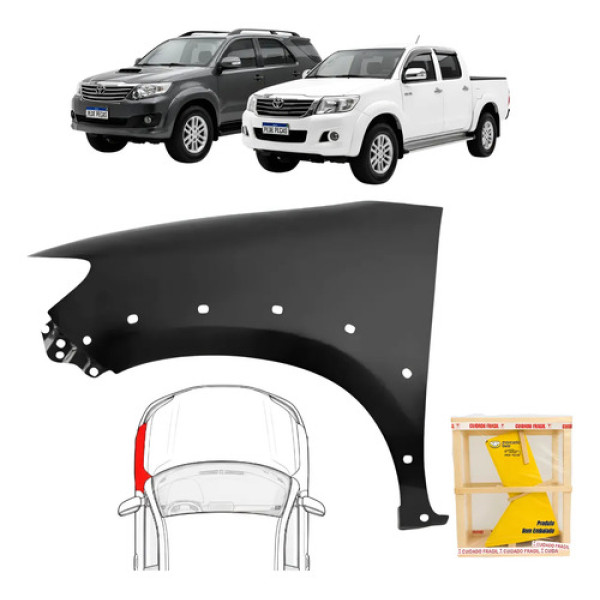 Paralama Toyota Hilux Sr Srv 2012 A 2015 C/ Furo Moldura