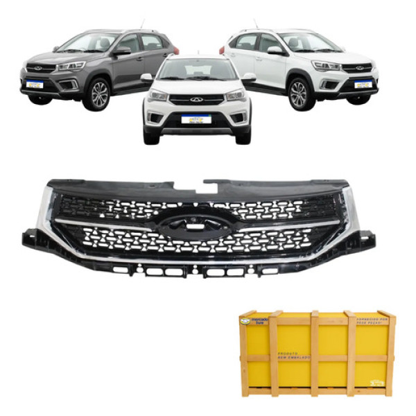 Grade Central Chery Tiggo 2 2018 2019 2020 2021 2022 Nova Preto Brilhante