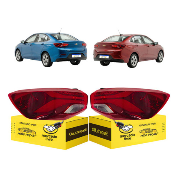 Par Sinaleira Onix Sedan 2020 2021 2022 2023 2024 2025 C/led Ambos Lados Vermelho