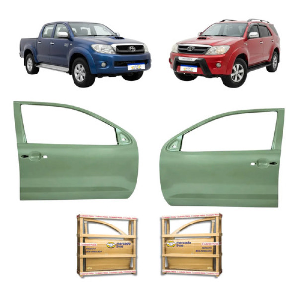 Porta Dianteira Toyota Hilux Sw4 2005 06 07 08 09 A 2015 Par Dianteira Ambos Lados Cinza Para Pintura