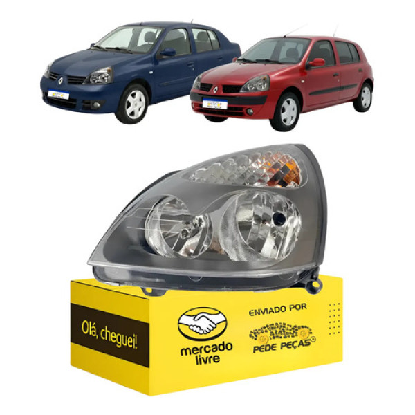 Farol Renault Clio 2004 2005 2006 2007 2008 2009 A 2012 L.e Esquerdo/motorista