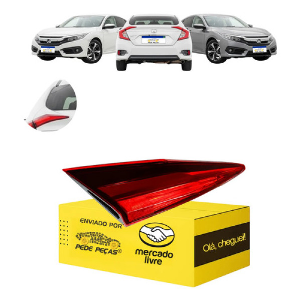 Lanterna Honda Civic G10 2017 2018 2019 2020 2021 Le Novo Esquerdo Vermelho