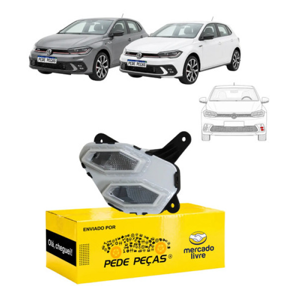 Farol Milha Auxiliar Vw Polo Gts 2023 2024 2025 Led Novo Le Cristal