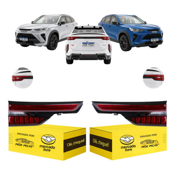 Par Lanterna Traseira Tampa Haval H6 Gt 2023 A 2026 Full Led Ambos Lados Vermelho