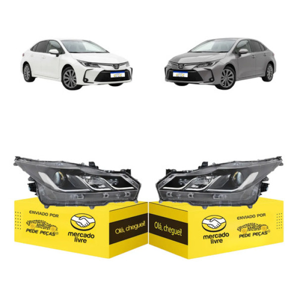Par Farol Toyota Corolla Xei 2020 21 A 2026 Elétrico C/led Ambos Lados