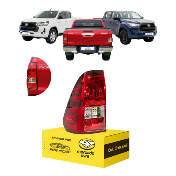 Lanterna Toyota Hilux 2016 2017 18 19 20 21 22 A 2026 Le Esquerdo Vermelho