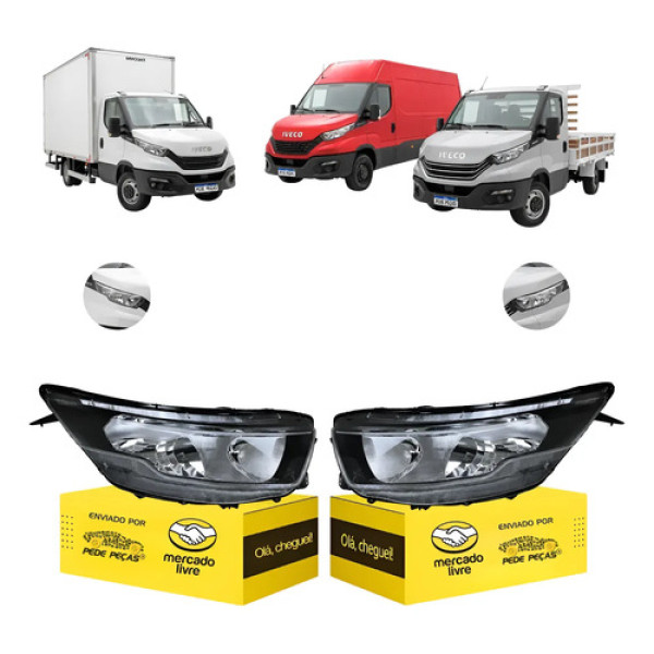 Par Farol Iveco Daily 2021 2022 2023 2024 2025 2026 Ambos Lados
