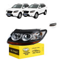Farol Santa Fe 2007 A 2012 Gls Mascara Negra Pisca Âmbar Le Esquerdo/motorista
