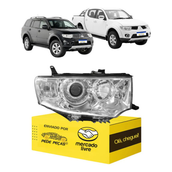 Farol Mitsubishi L200 Triton Hpe 2013 2014 A 2017 Ld Direito/passageiro
