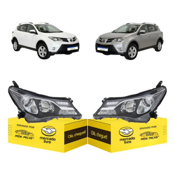 Par Farol Toyota Rav4 2013 2014 2015 Elétrico C/motor C/led Ambos Lados