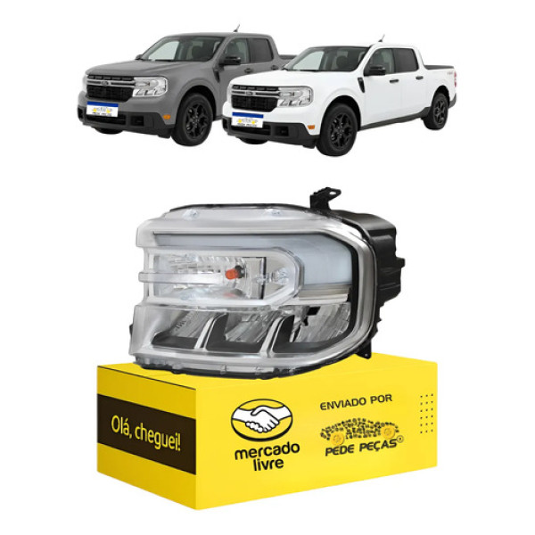 Farol Ford Maverick 2022 2023 2024 Com Led/drl Novo Le Esquerdo/motorista