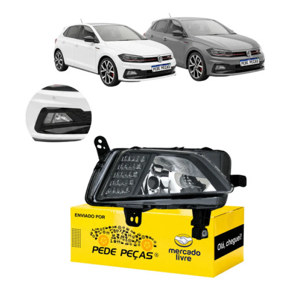 Farol Milha Auxiliar Vw Polo Gts 2018 19 20 21 2022 C/led Ld Cristal