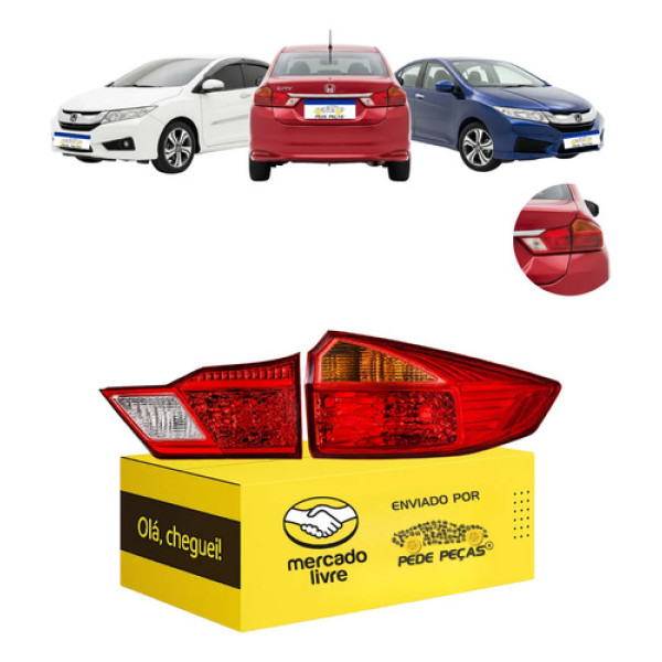 Par Lanterna Sinaleira Direita Honda City 2015 2016 2017 Direito/passageiro