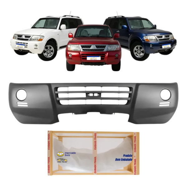 Parachoque Dianteiro Pajero Full 2003 2004 2005 2006 2007 Preto Liso Para Pintura