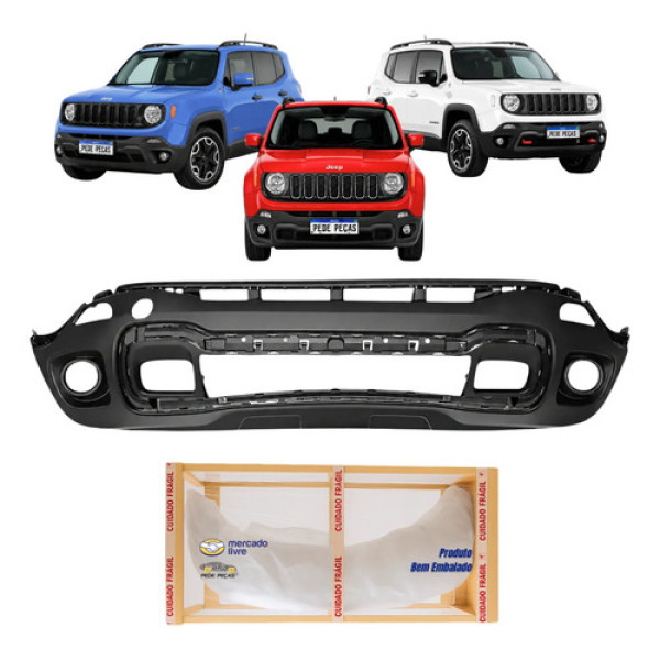 Parachoque Jeep Renegade 2016 2017 2018 A 2021 Trailhawk Preto