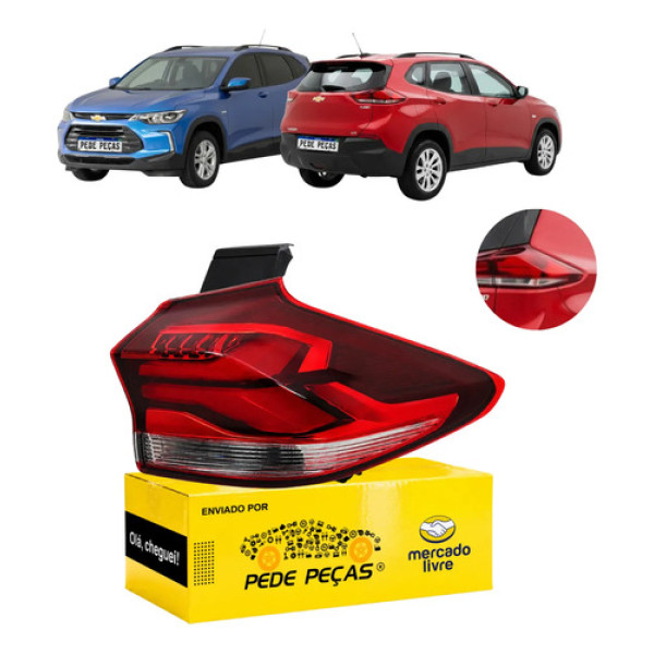 Lanterna Canto Direito Tracker 2020 21 22 23 24 2025 C/led Direito/passageiro Vermelho Cristal