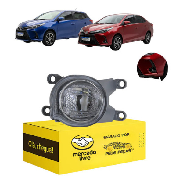 Farol Milha Toyota Yaris Hatch Sedan Xls 2023 A 2025 Led Le Cristal