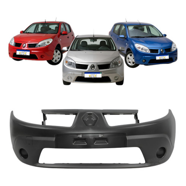 Parachoque Dianteiro Renault Sandero 2008 2009 2010 2011  Preto