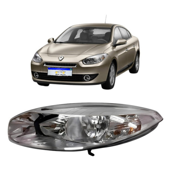 Farol Renault Fluence 2011 2012 2013 2014 2015 Elétrico Le Esquerdo/motorista