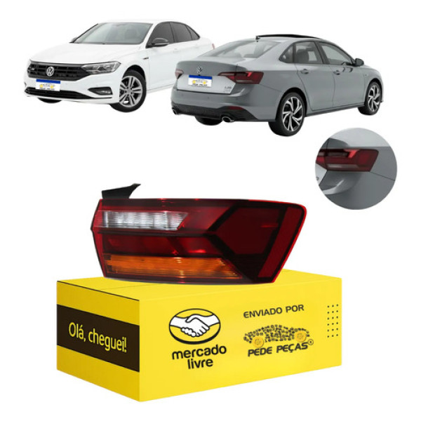Lanterna Sinaleira Canto Jetta 2018 19 A 2024 Full Led Ld Direito/passageiro Vermelho