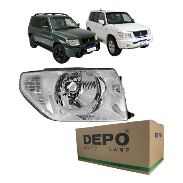 Farol Manual Cromado Mitsubishi Pajero Tr4 2003 A 2006 Ld Direito/passageiro