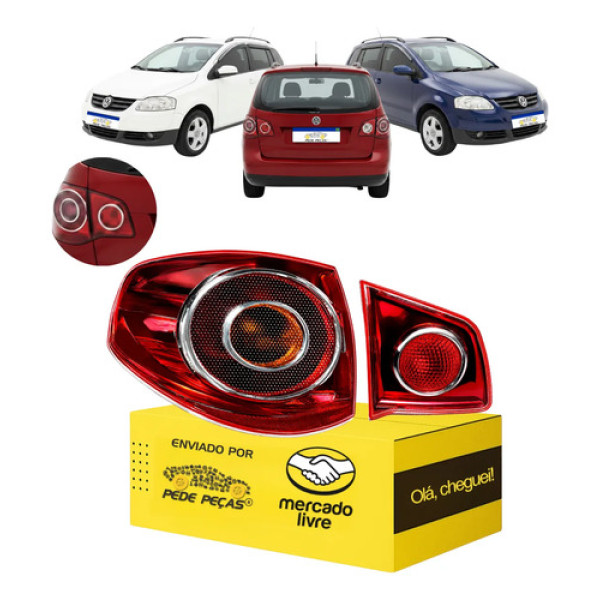 Par Sinaleira Vw Spacefox 2006 07 08 09 2010 Ré Vermelha Le Esquerdo/motorista