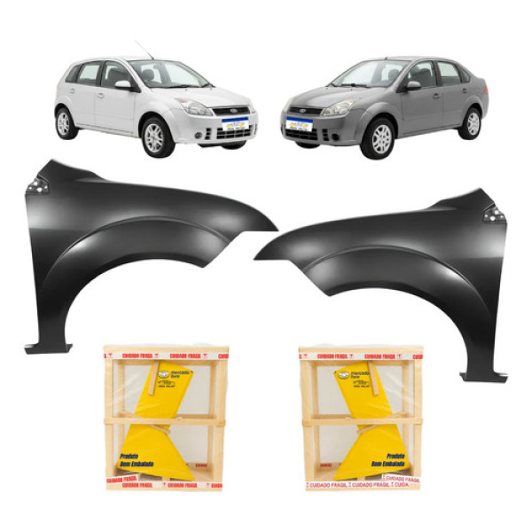 Par Paralama Ford Fiesta First 2007 08 A 2010 Novo