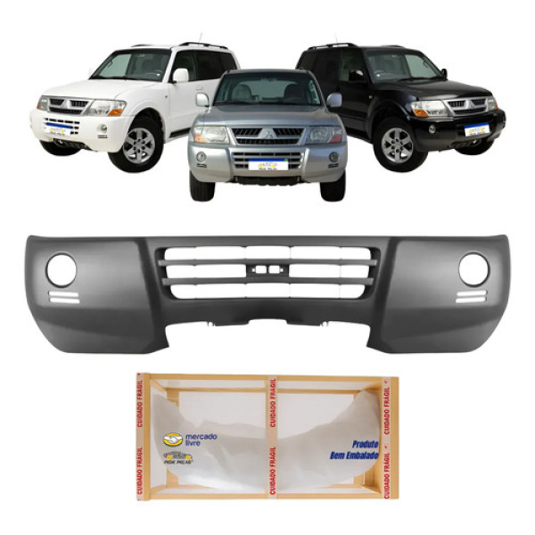 Parachoque Dianteiro Pajero Full 2003 04 05 06 2007 Preto Liso Para Pintura