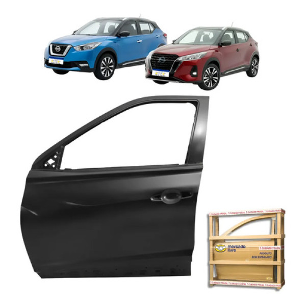 Porta Dianteira Esquerda Kicks 2017 2018 2019 2020 21 A 2025 Dianteira Esquerdo Motorista Preto