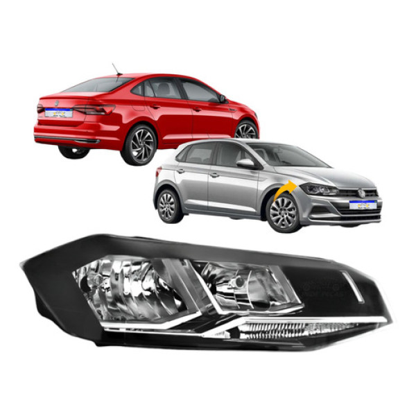 Farol Volkswagen Polo Virtus 2018 2019 2020 2021 2022 Ld Direito
