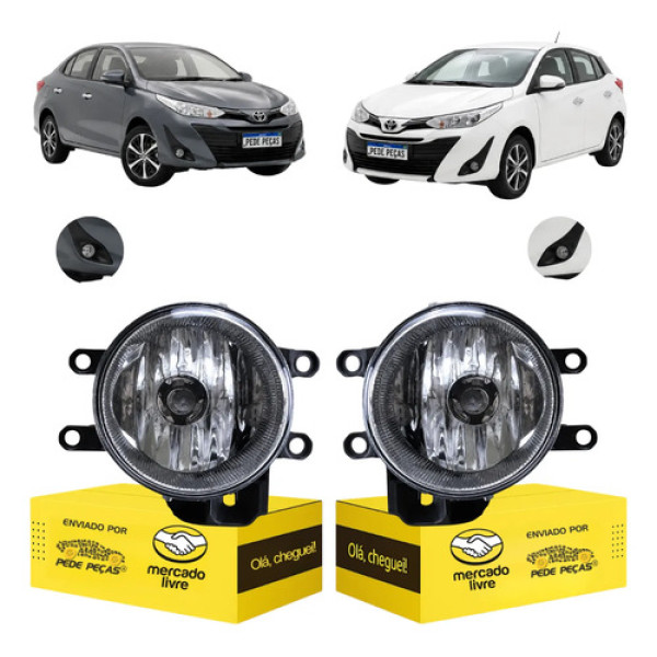 Par Farol Milha Auxiliar Cibie Toyota Yaris 2018 2019 A 2022 Cristal